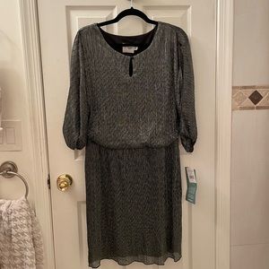 NWT J. Taylor Black and Silver Cocktail Dress